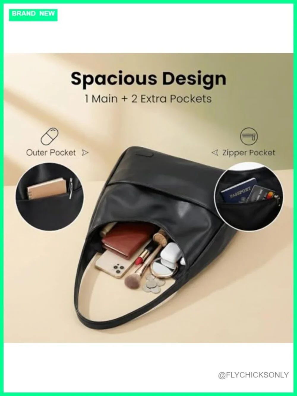 Women's Faux Leather Quilted Hobo Tote Shoulder Work Handbag 2-Piece Set